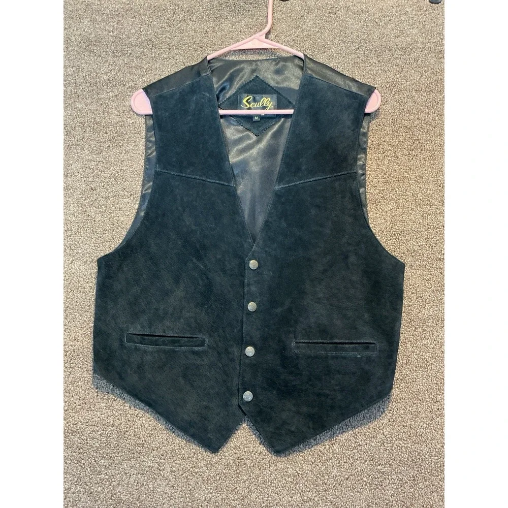 Sculls Western Rodeo Vest Black Suede M Women Women Unisex‎ Cowboy Cowgirl